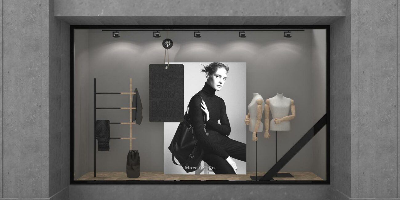 shop display design für deutsche fashion brand Marc O Polo